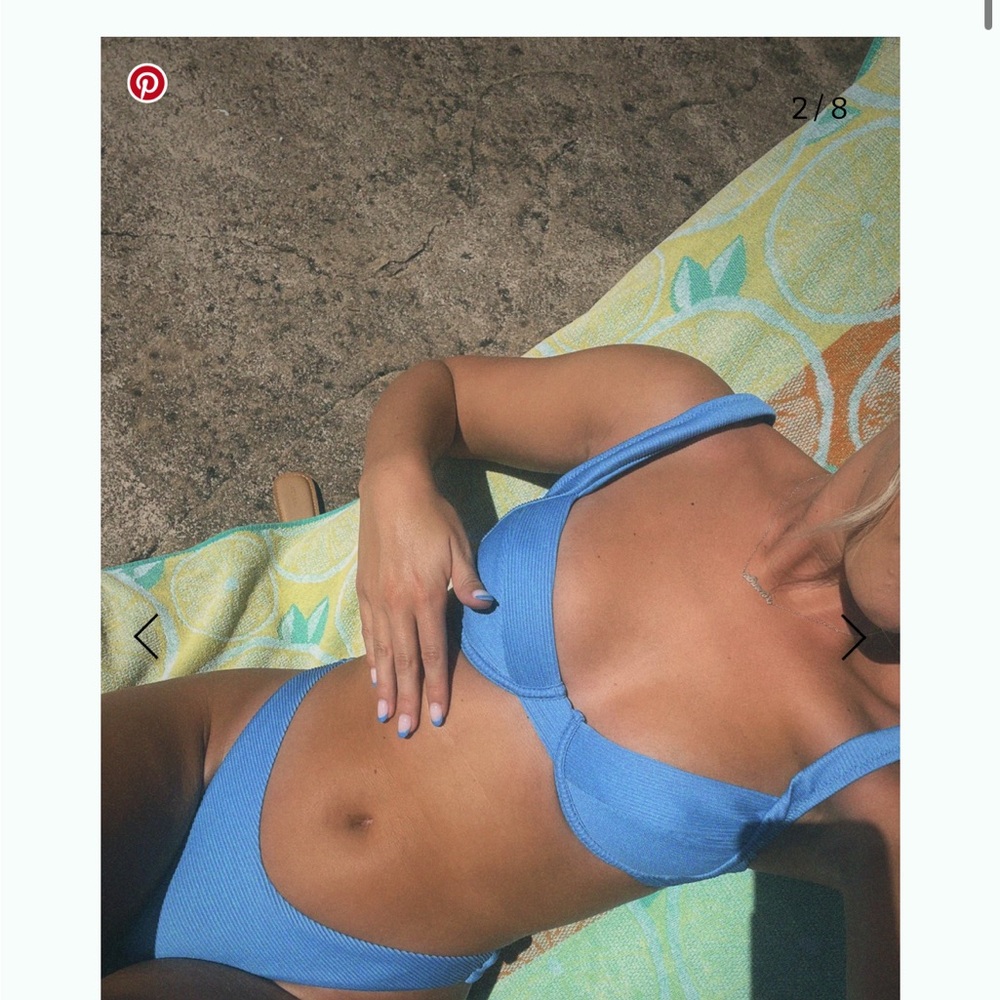 BRAND NEW WITH TAGS Blue Ribbed Bikini
